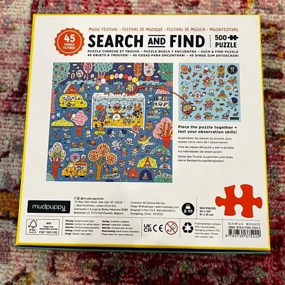 500 piece Jigsaw Puzzle - MUDPUPPY - Search and Find - Music Festival - Picture 3 of 3
